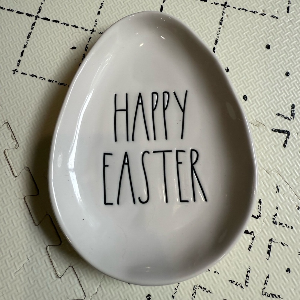 Rae Dunn White Happy Easter Plate